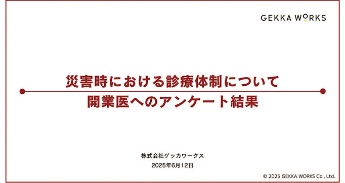 Result of survey targeting medical practitioners regarding the disaster medical care system
